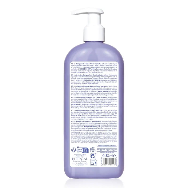 Clearé Institute Shampooing Redensifiant Anti-Age 400 Ml.