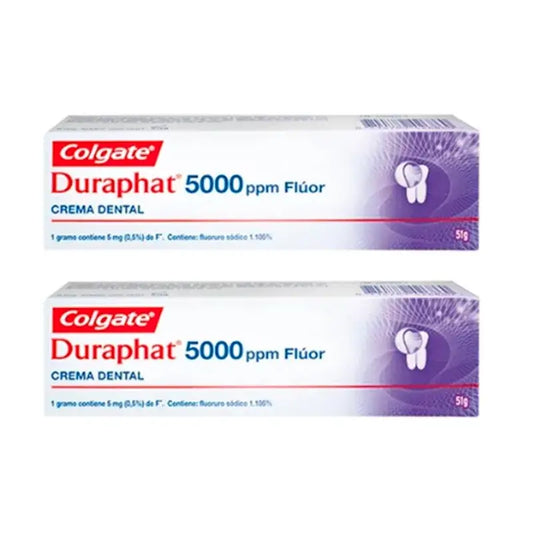 Colgate Duplo Duraphat 5000 Ppm Dentifrice fluoré, 2 x 51 Ml
