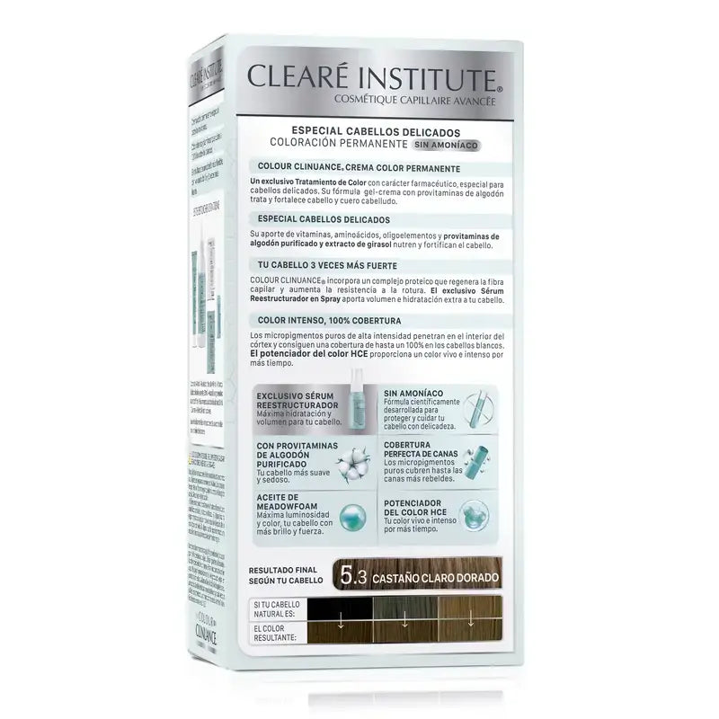 Clearé Institute Colour Clinuance Couleur permanente sans ammoniaque 5.3 Light Golden Brown