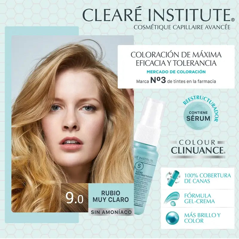 Clearé Institute Colour Clinuance Couleur permanente sans ammoniaque 9.0 Blond très clair