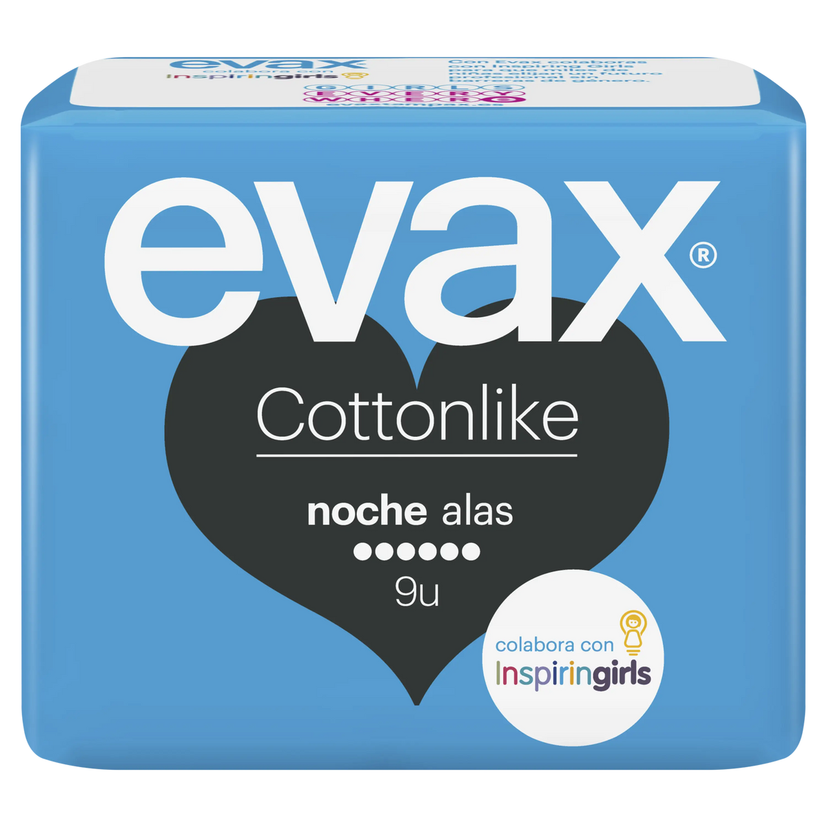 Coussinets de nuit Evax en coton avec ailettes 9 unités