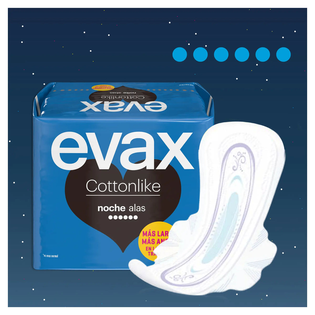 Coussinets de nuit Evax en coton avec ailettes 9 unités