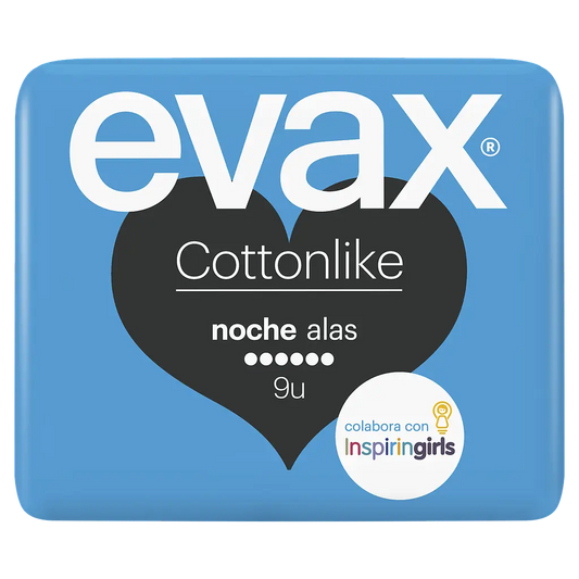 Evax Cottonlike Night Pads with Wings 9 units