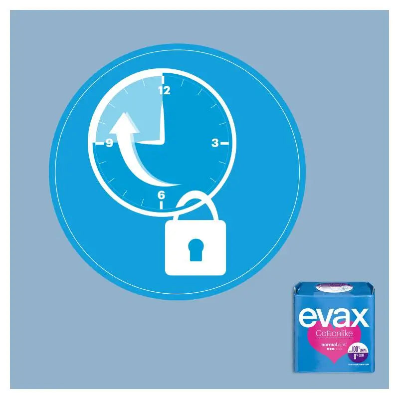 Compresses normales en coton Evax avec ailettes 16 unités