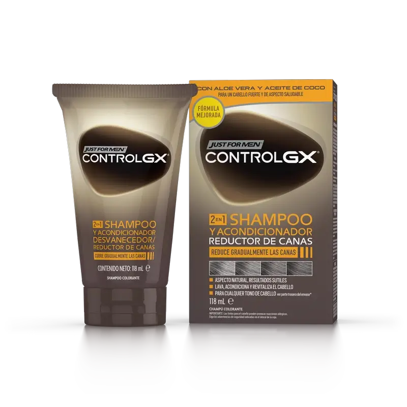 Just For Men Control Gx Grey Hair Reducer 2 In 1 Shampooing et Conditionneur 118 ml