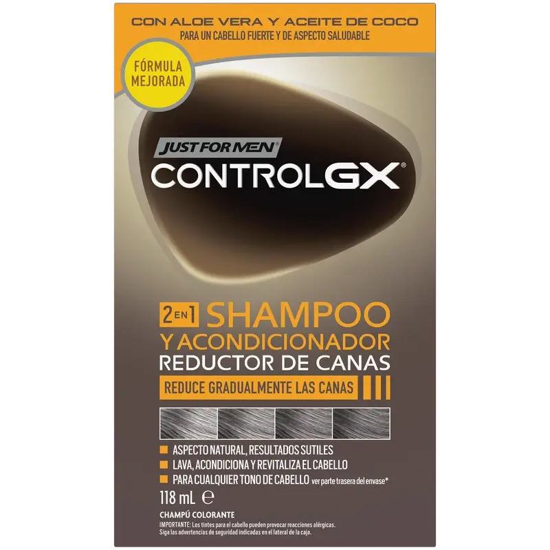 Just For Men Control Gx Grey Hair Reducer 2 In 1 Shampooing et Conditionneur 118 ml