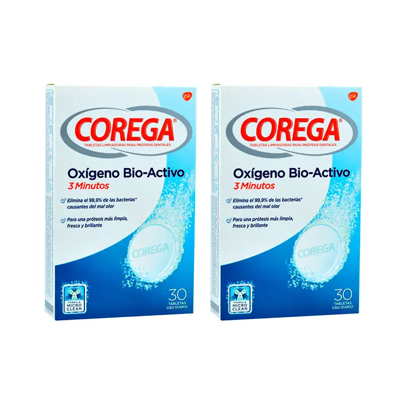Corega Duplo Total Action Cleaning for Prosthesis, 2 x 30 comprimés