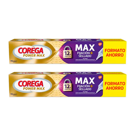 Corega Duplo Maximo Crème d'étanchéité et de fixation, 2 x 70 gr