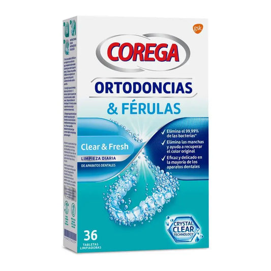 Corega Orthodontie et attelles, 36 comprimés