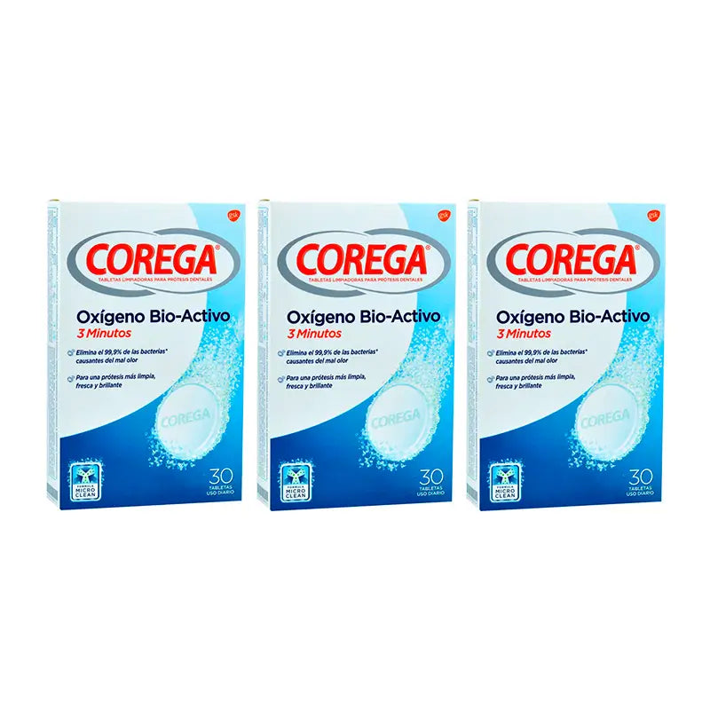 Corega Triplo Total Action Cleaning for Prosthesis, 3 x 30 comprimés