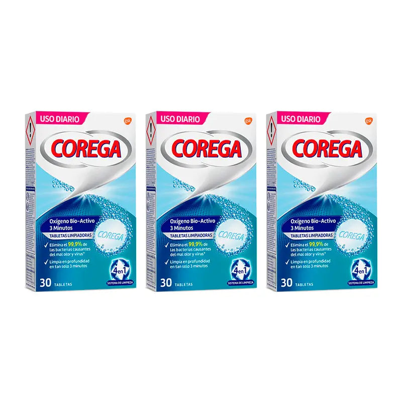 Corega Triplo Oxygen Biactive, 3 x 30 Tablets