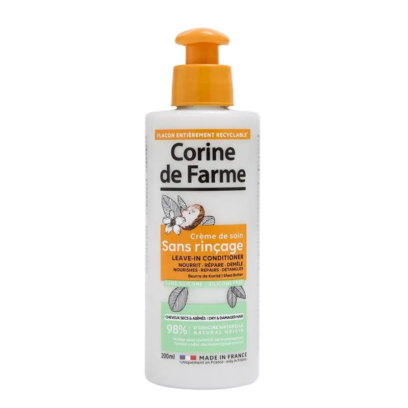 Corine De Farme Crème sans rinçage au beurre de karité, 200 ml