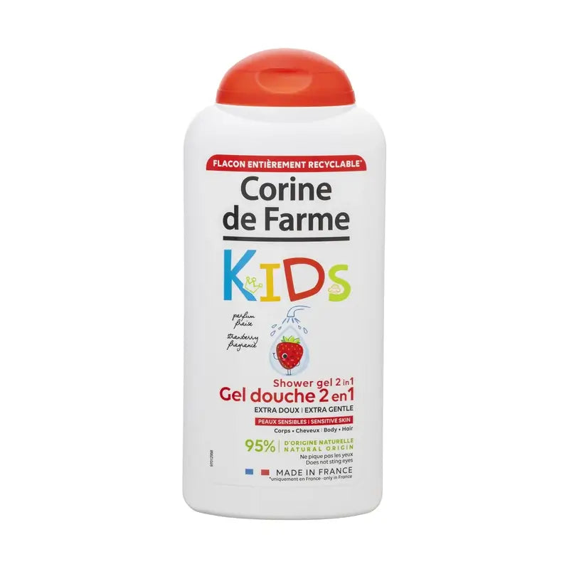 Corine De Farme 2 In 1 Gel Douche Corps & Cheveux Kids Strawberry , 300 ml