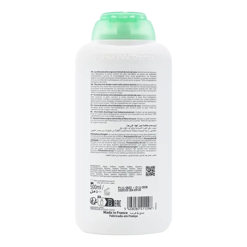 Corine De Farme Gel douche à l'extrait de vanille, 500 ml
