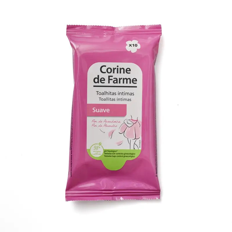 Corine De Farme Lingettes douces pour l'hygiène intime des adultes, 10 pièces