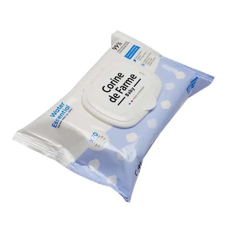 Corine De Farme Lingettes biodégradables essentielles à l'eau, 70 pcs.