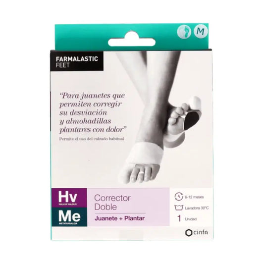 Farmalastic Corrector Double Bunions and Plantar Corrector Right Foot, Taille moyenne