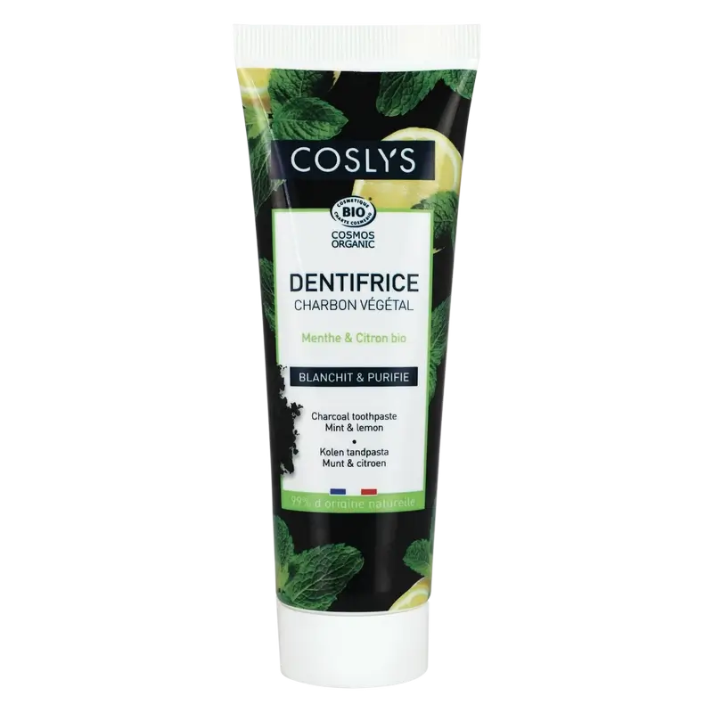 Dentifrice Coslys au charbon de bois, 100 g