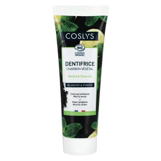 Dentifrice Coslys au charbon de bois, 100 g