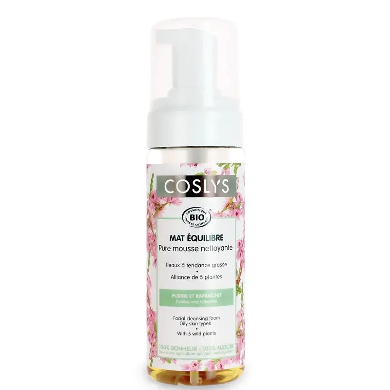 Mousse nettoyante Coslys pour peaux grasses, 150 ml