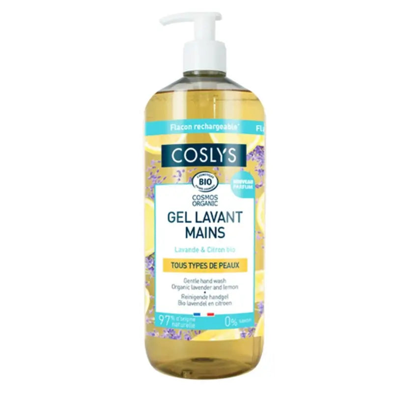 Coslys Gel de savon liquide pour les mains au citron, 1000 ml