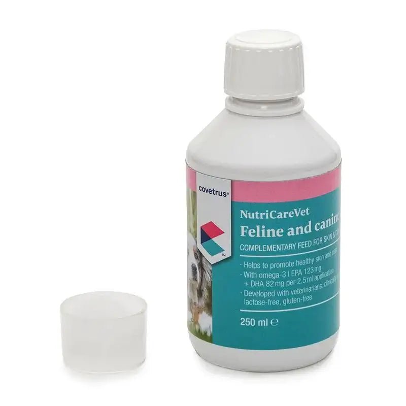 Covetrus Nutricarevet Supplément liquide pour la peau et les poils des chiens et des chats, 250 ml