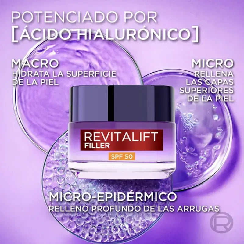 L'Oréal Paris Crème Reconstituante Intensive avec Acide Hyaluronique et Spf 50 : Volume et Protection Uvb/Uva