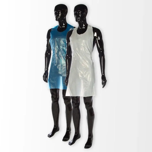 Tablier en polyéthylène bleu Cuatrogasa, 100 unités