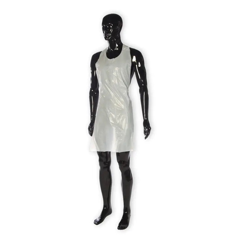 Tablier en polyéthylène Cuatrogasa blanc, 100 unités