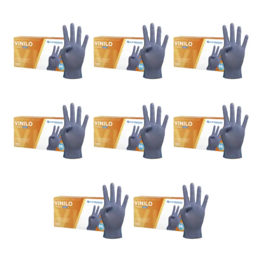 Cuatrogasa Gants en vinyle sans poudre Bleu Taille M, 8X100 unités