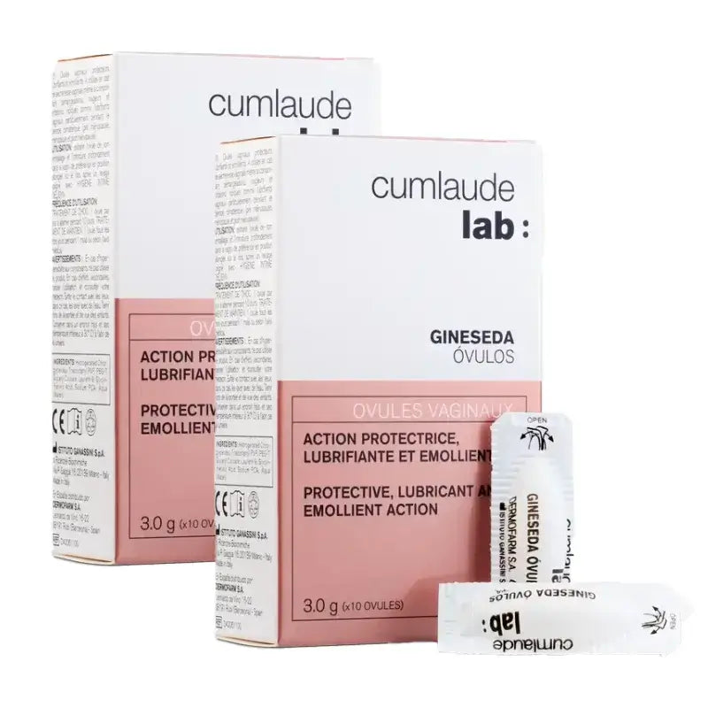 Cumlaude Lab Gineseda Ovules vaginaux protecteurs, paquet de 2 x 10 unités