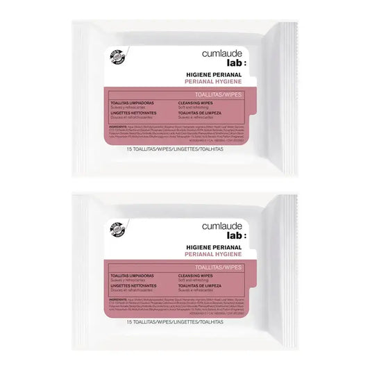 Lingettes nettoyantes périanales Cumlaude Lab, paquet de 2 x 15 unités