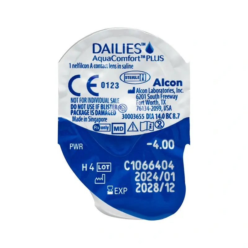 Dailies AquaComfort Plus Lentilles Sphériques Quotidiennes , 90 unités