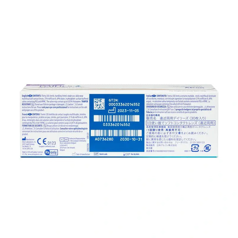 Lentilles multifocales quotidiennes Dailies AquaComfort Plus, 30 unités