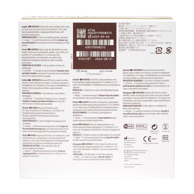 Dailies Total1 Lentilles Sphériques Journalières, 90 unités