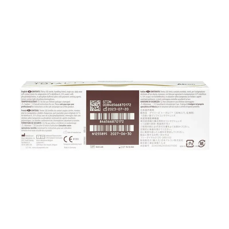 Lentilles quotidiennes toriques Dailies Total1, 30 unités
