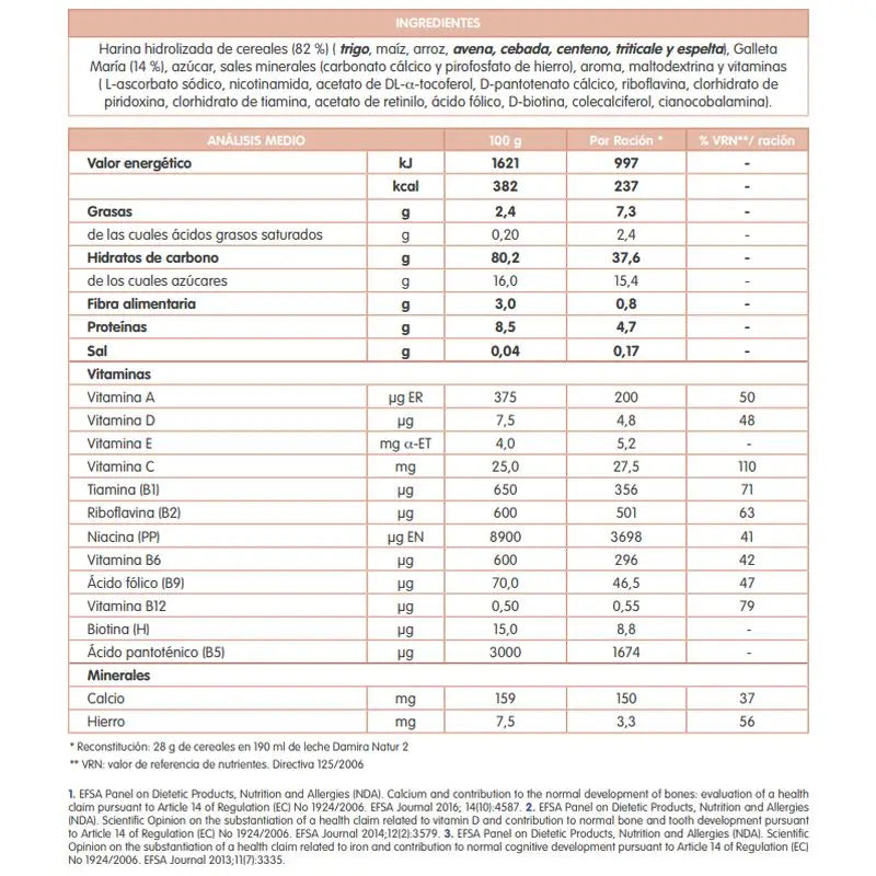 Damira Multicéréales avec biscuits, 600 g