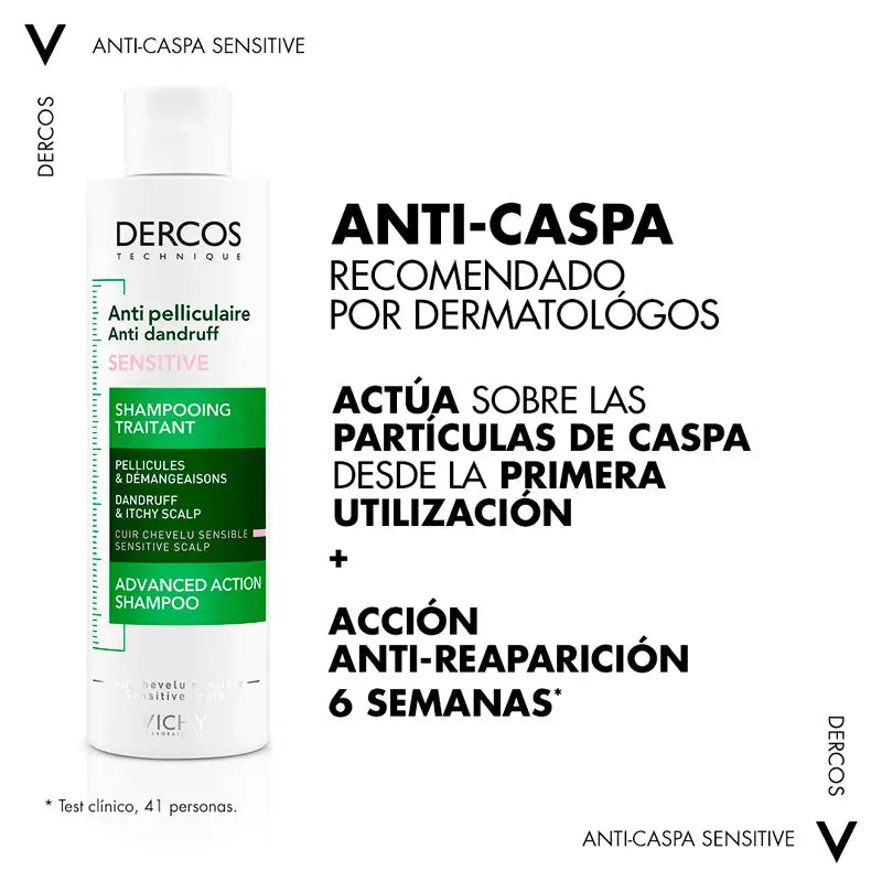 Vichy Dercos Technique Shampooing antipelliculaire pour cuir chevelu sensible 200 ml
