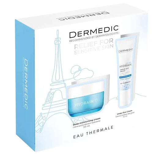 Pack Dermedic Hydrain Crème hydratante profonde + Contour des yeux, 50 + 15 ml