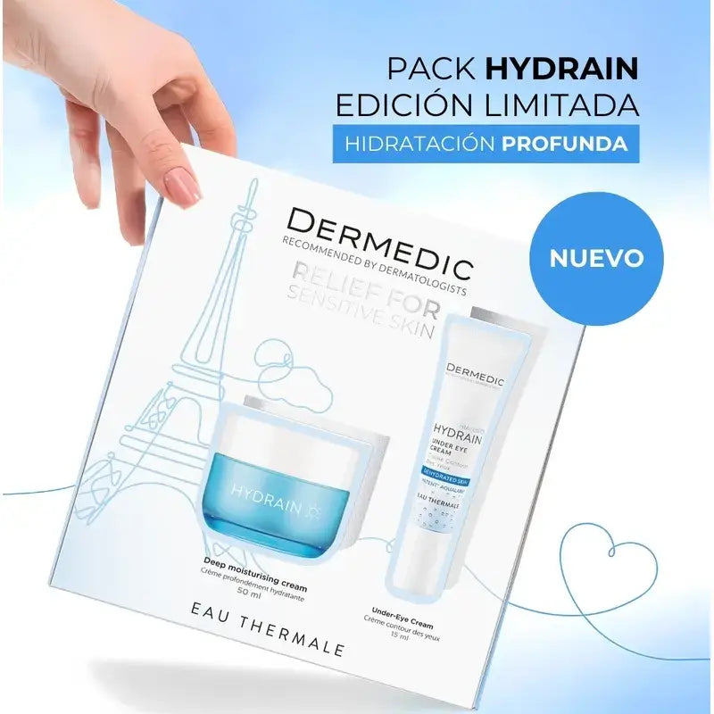 Pack Dermedic Hydrain Crème hydratante profonde + Contour des yeux, 50 + 15 ml
