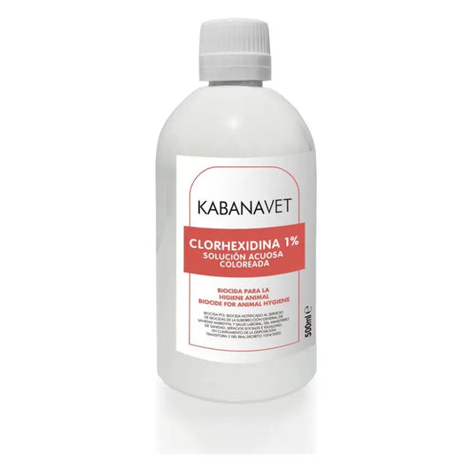 Desinclor (rouge) Solution antiseptique à base de chlorhexidine à 1 % pour usage vétérinaire, 500 ml.