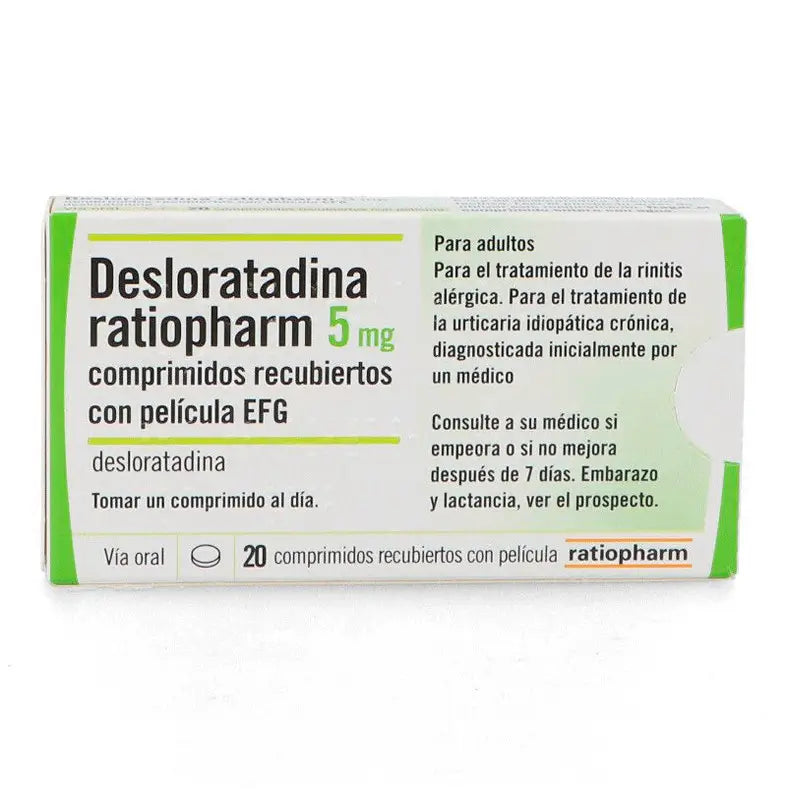 Desloratadine Ratiopharm 5 mg, 20 Film-coated Tablets