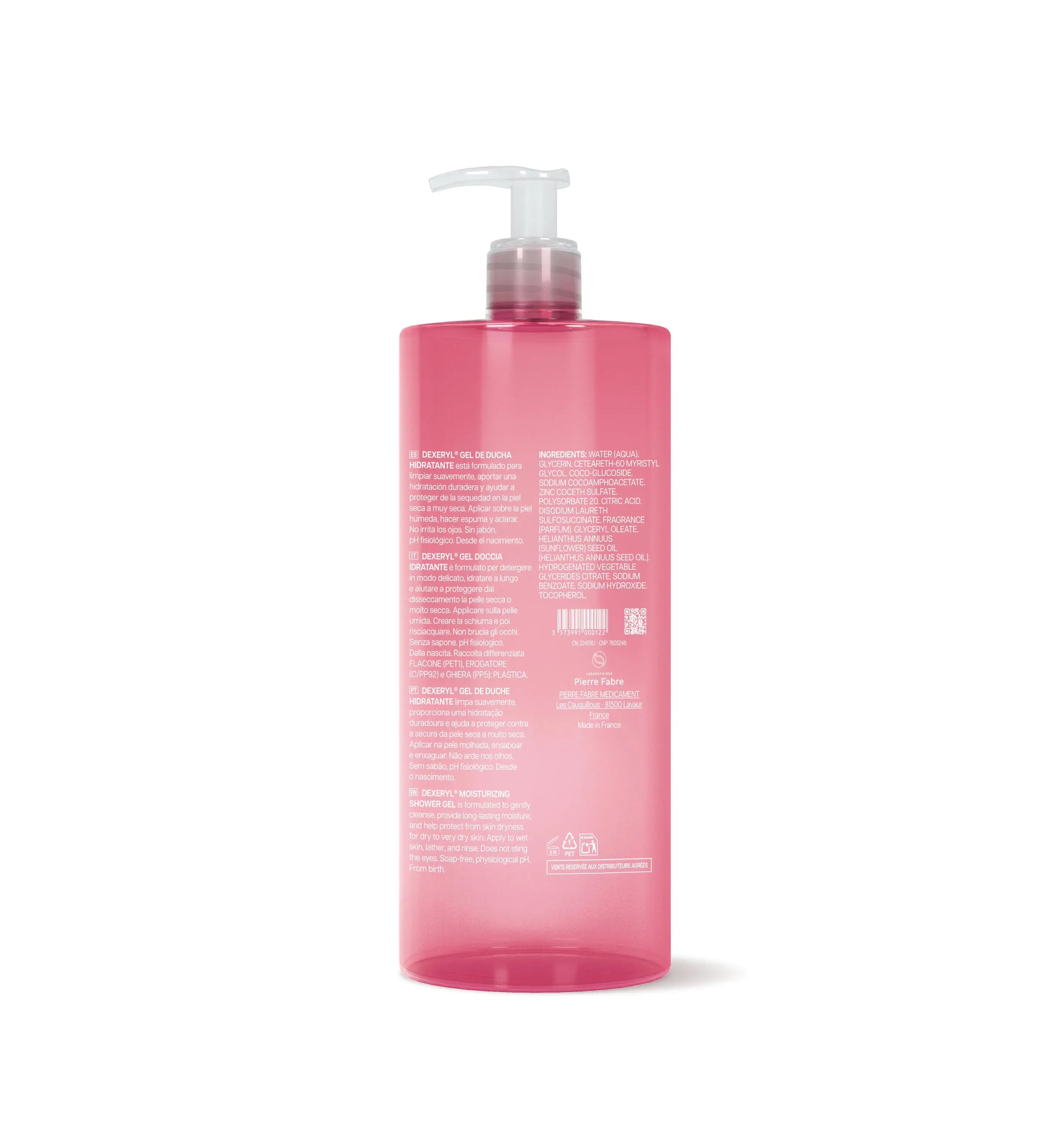 Gel douche hydratant Dexeryl, 1000 ml