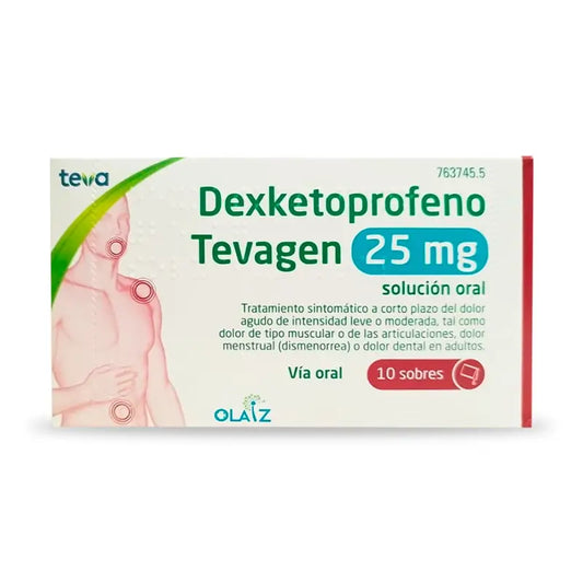Dexketoprofen Tevagen 25 Mg , 10 sachets solution orale