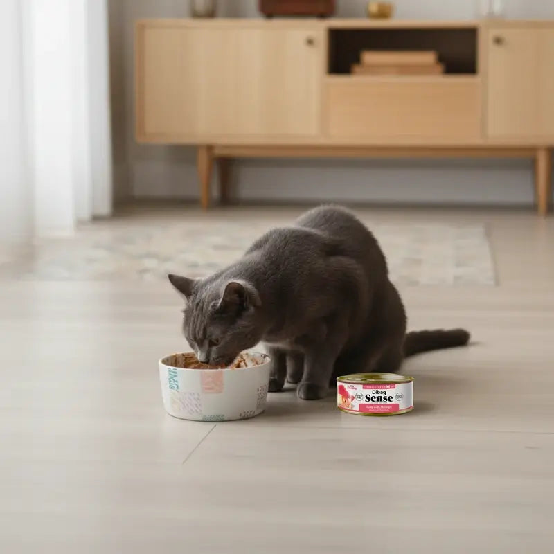 Dibaq Sense Wet Cat Food: Tuna with Prawns, 12 x 70 g