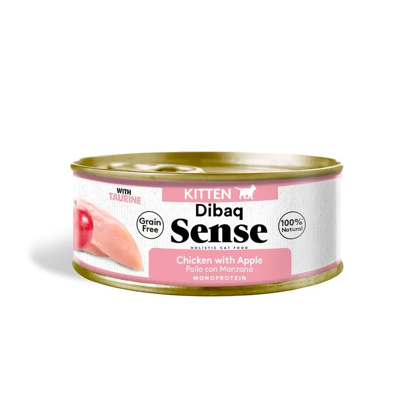 Dibaq Sense Wet Cat Food for Kittens – Chicken with Apple, 12 x 70 g