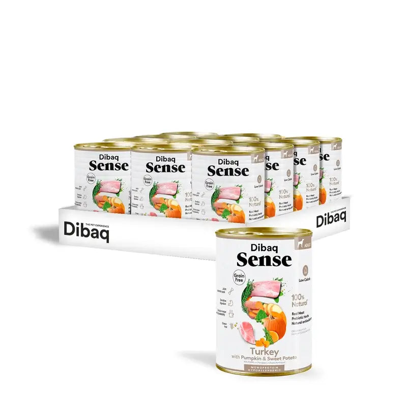 Dibaq Sense Grain-Free Wet Dog Food with Turkey and Pumpkin, 12 x 380 g