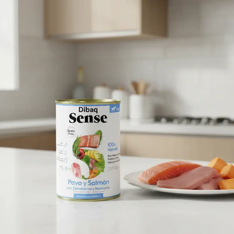 Dibaq Sense Wet Dog Food – Salmon and Turkey for Puppies, 12 x 380 g