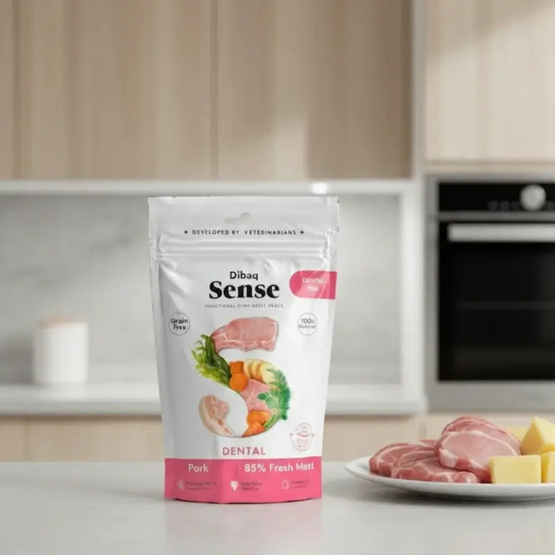 Dibaq Sense Dental Dog Snacks (Pork), 8 x 100 g