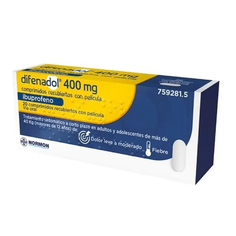 Difenadol 400 mg, 20 comprimés pelliculés